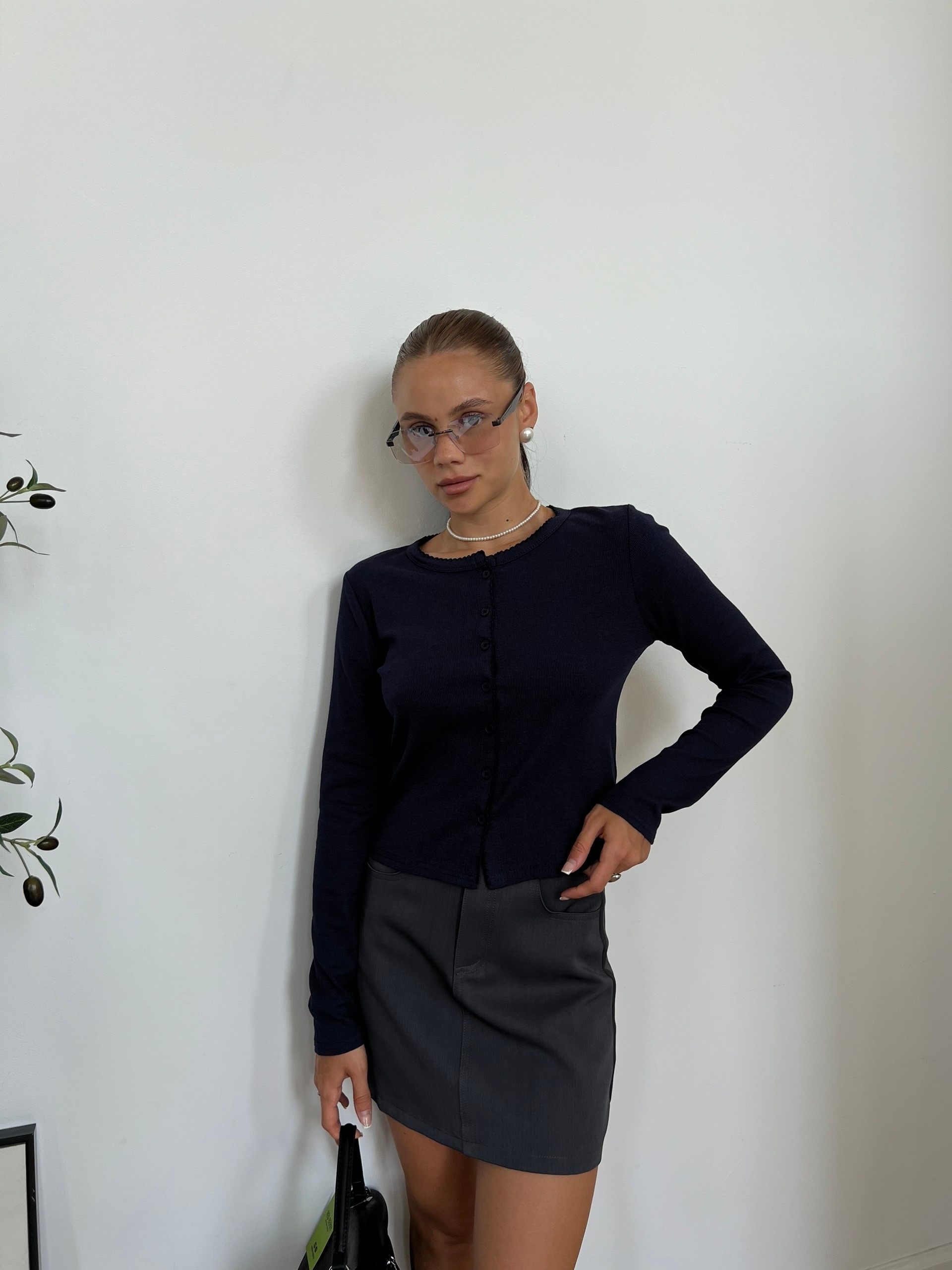Кофта MISS DIVA 12567 рубчик,волнистый вырез