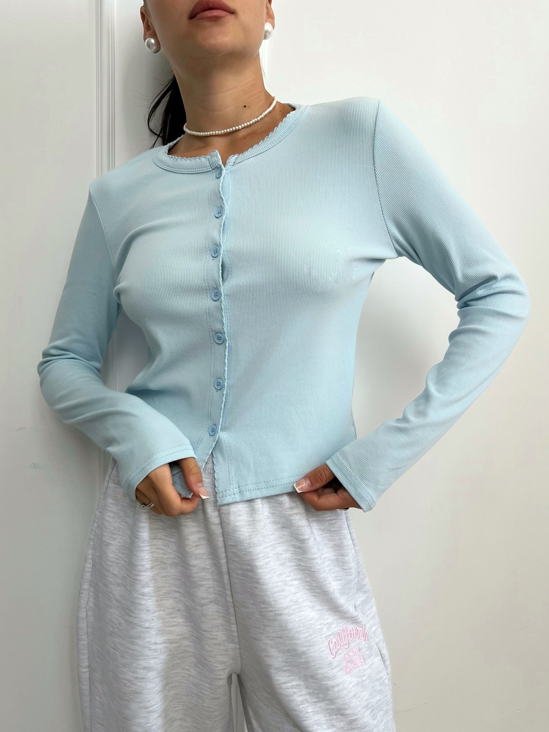 Кофта MISS DIVA 12567 рубчик,волнистый вырез