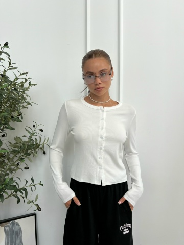 Кофта MISS DIVA 12567 рубчик,волнистый вырез