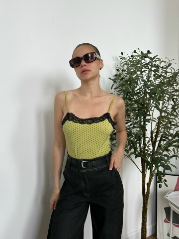 Боди Fashion 3250 с кружевом в горошек