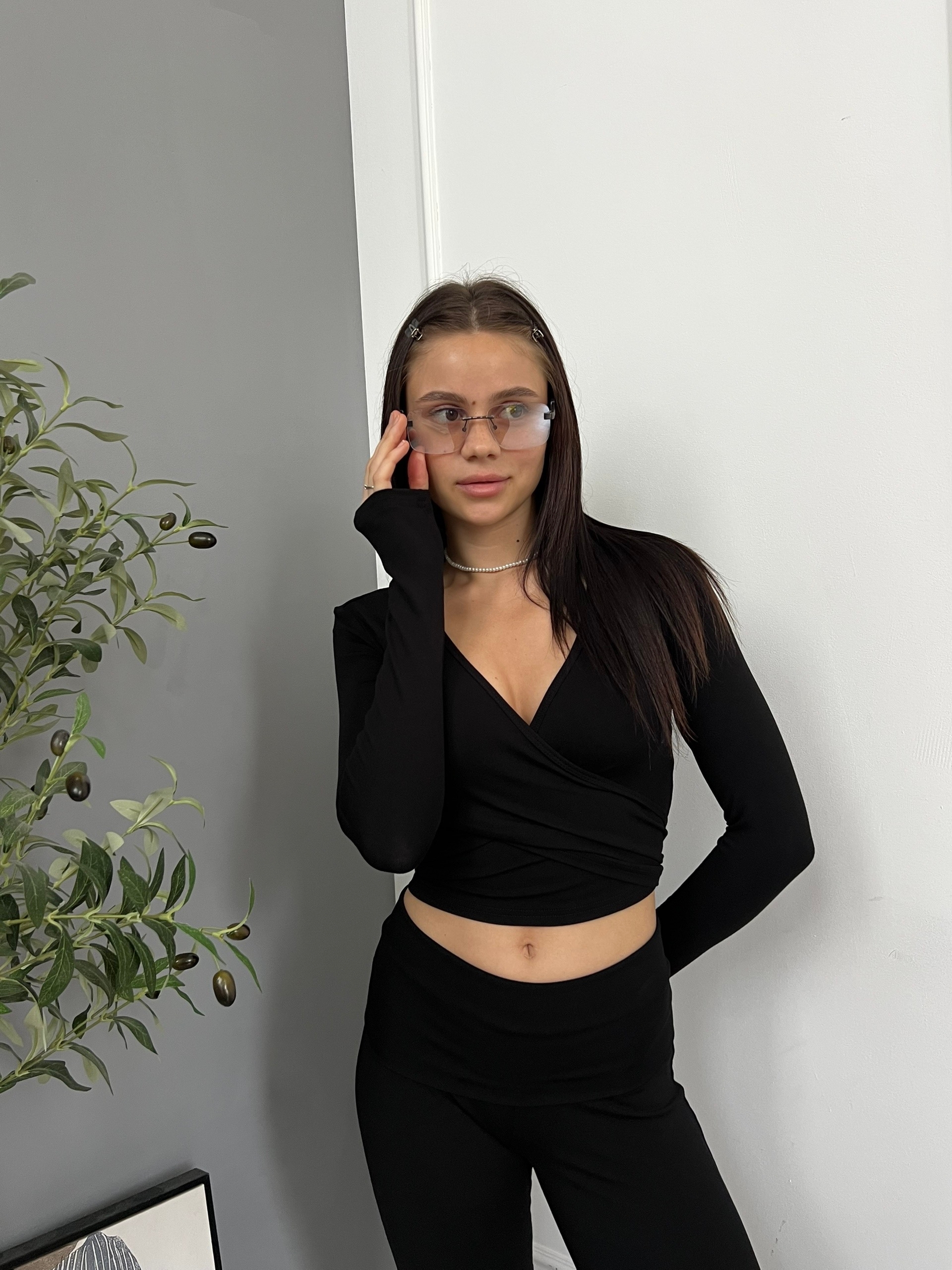 Костюм кофточка на завязках+лосины