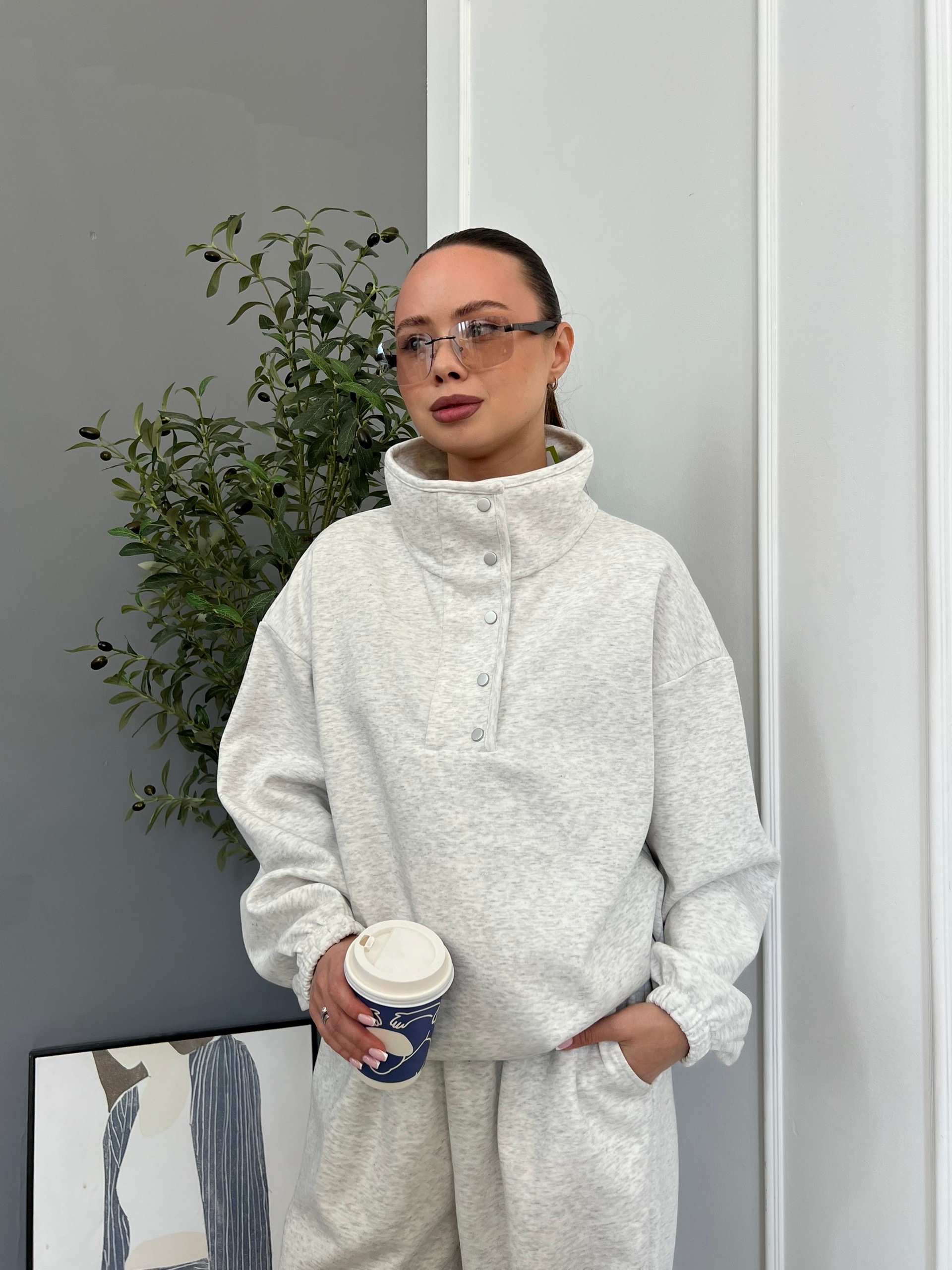 Костюм W 9338 свитшот на заклепках+брюки