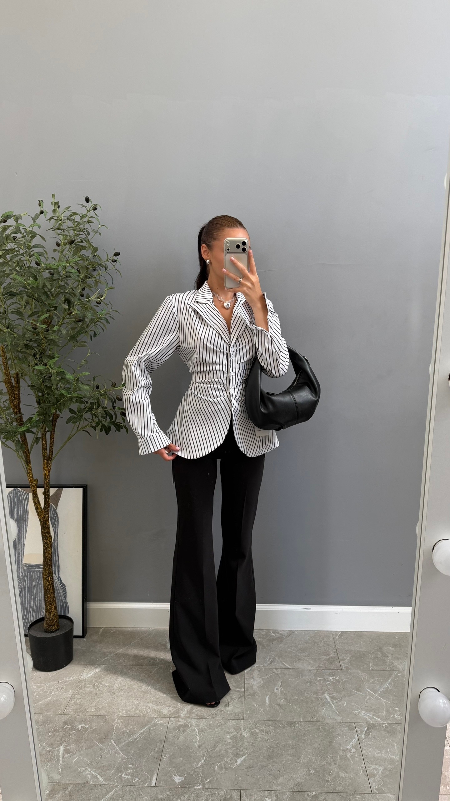 Рубашка MISS DIVA 12526 В полоску,по середине сборка
