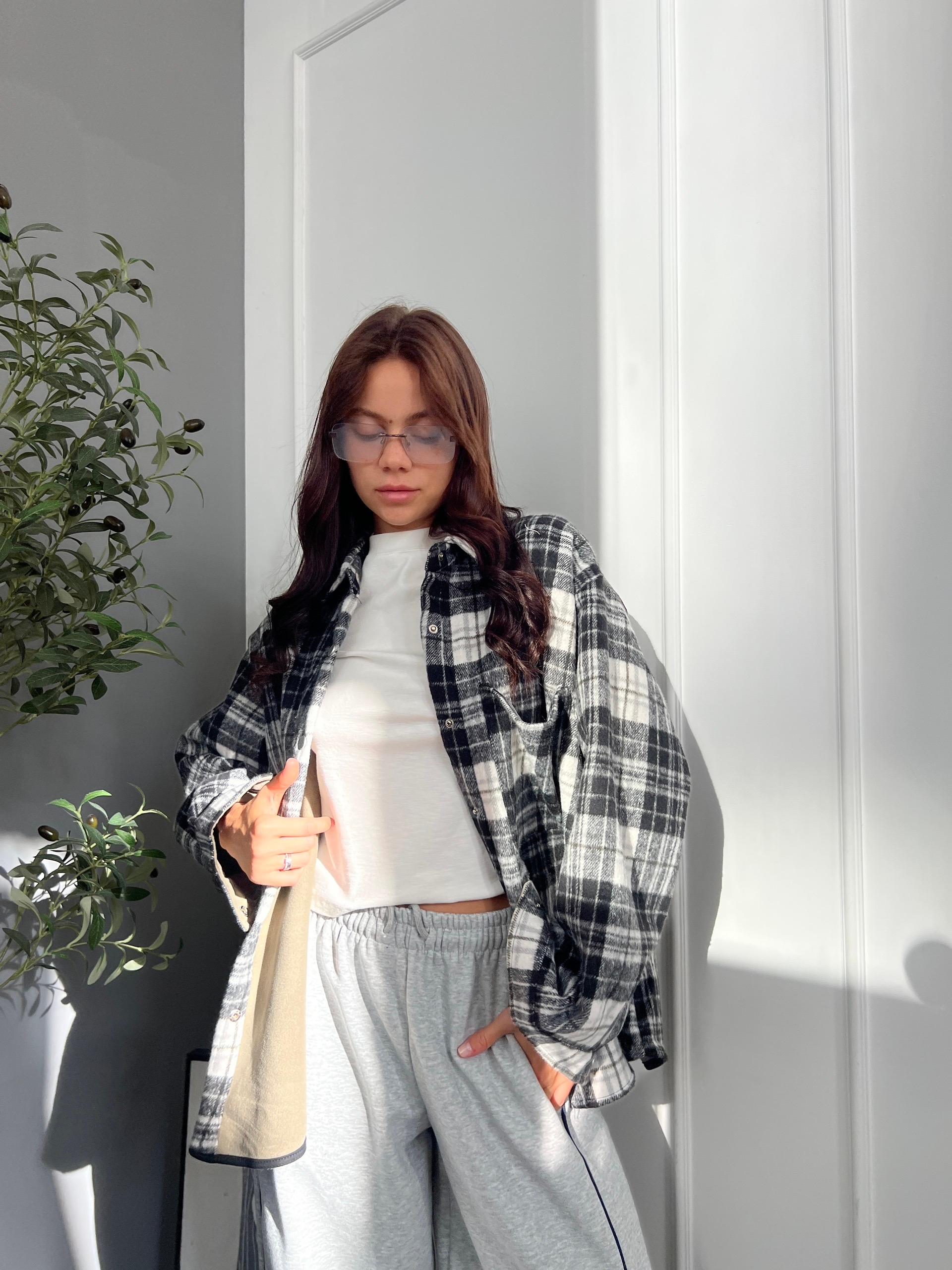 Рубашка 27228 Miss Diva клетка теплая