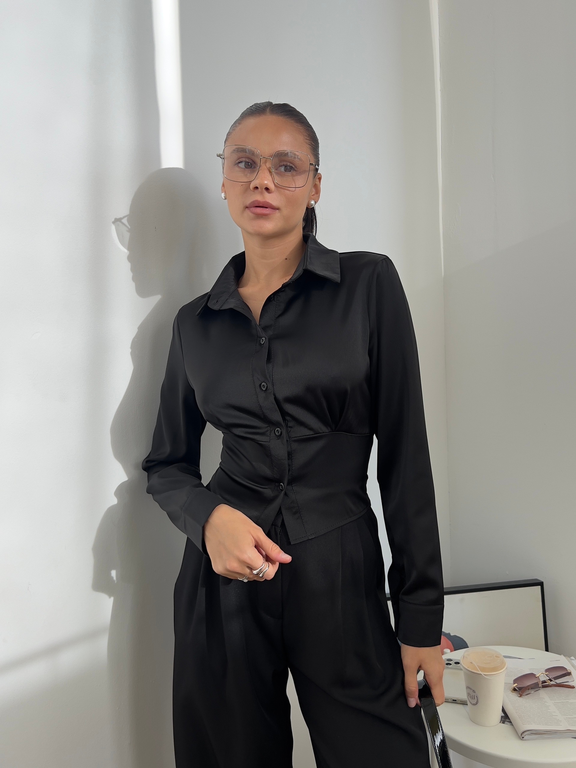 Блуза A.Ailin Атлас,на завязке