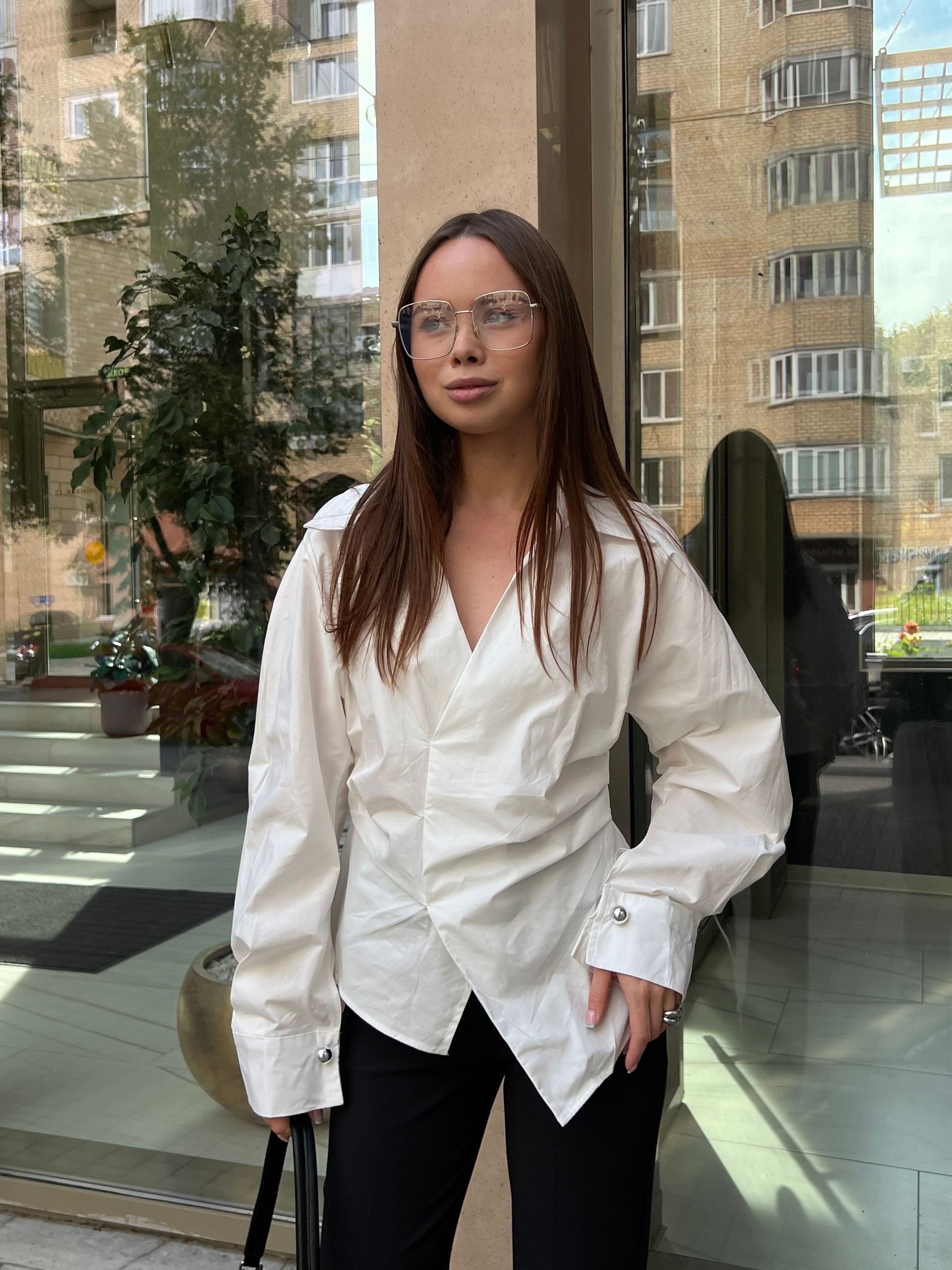 Рубашка MISS DIVA 12035 Приталенная,сборка по бокам