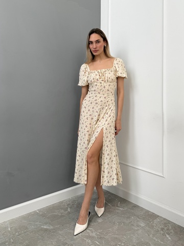 Платье Dress сборка на груди рукав фонарик