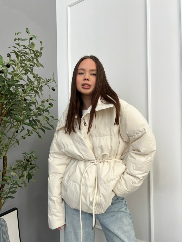 Куртка W690 высокий ворот с поясом