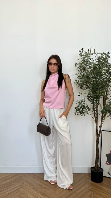 Топ Fashion атлас на завязках