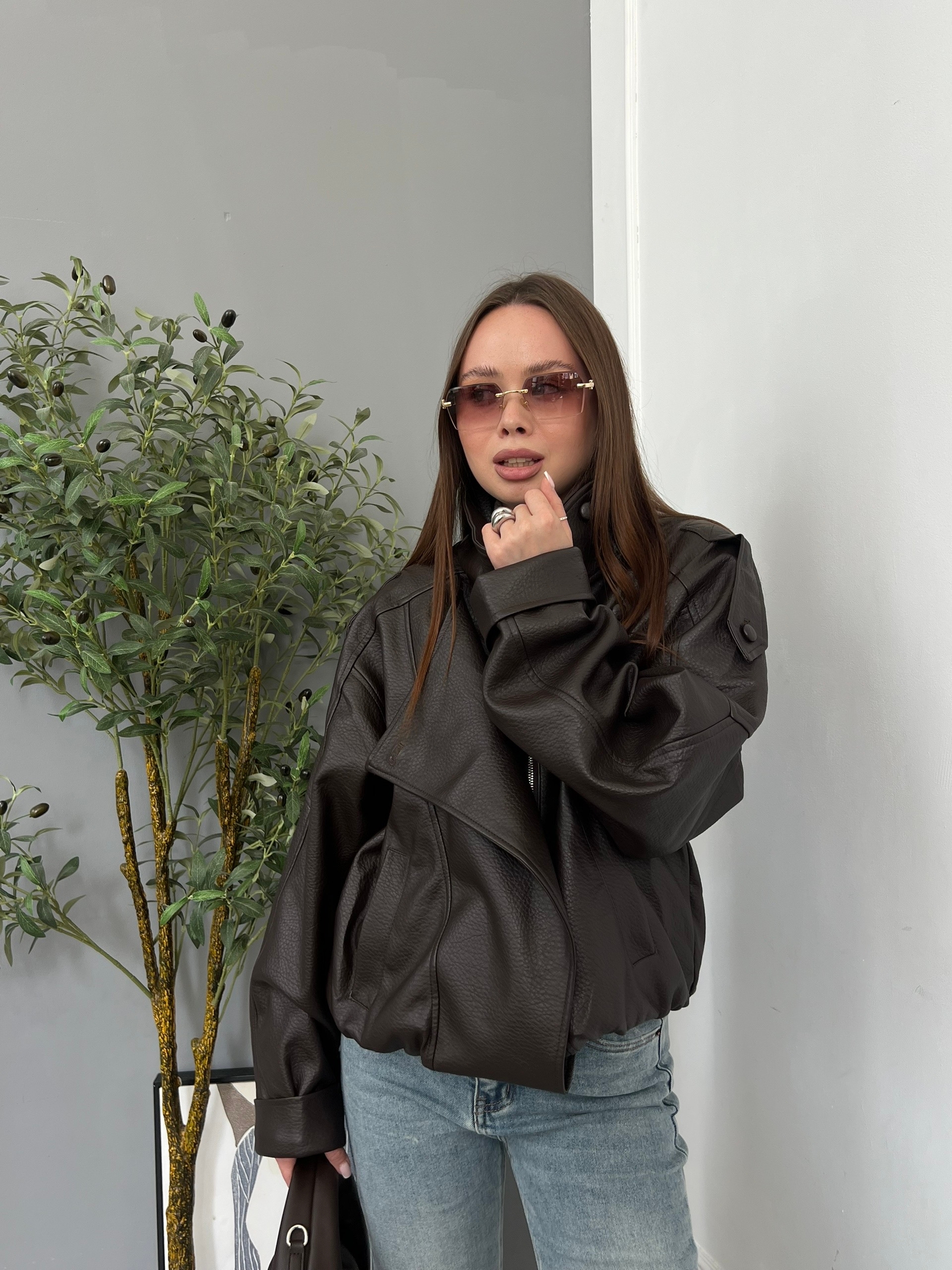 Кожанка Miss Diva 12479 Снизу резинка