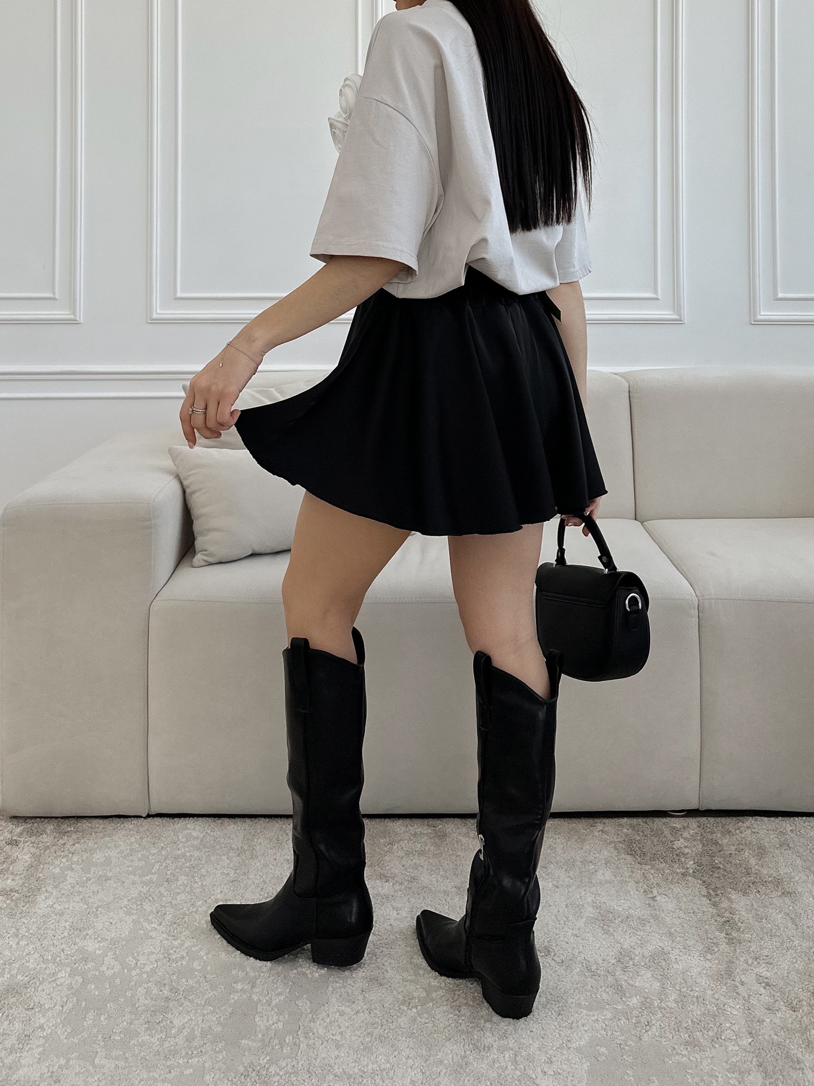 Юбка SS 0318 плиссе мини с шортиками