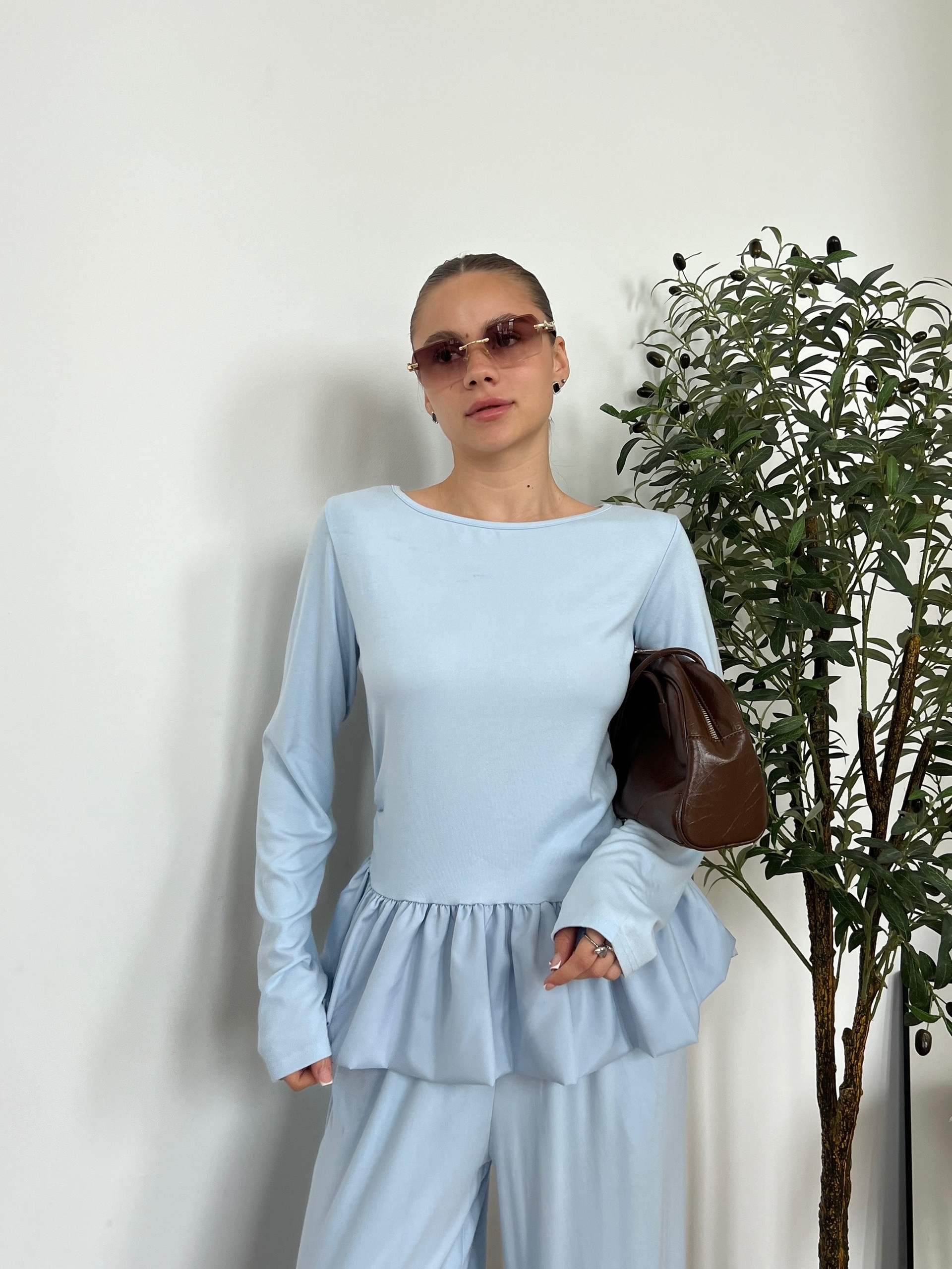 Костюм ZARA 3118 Штаны+кофточка снизу рюши